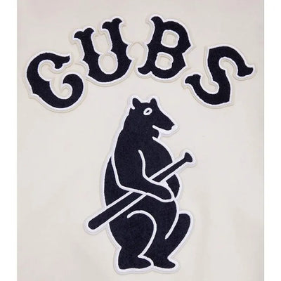Chicago Cubs White Wool & Black Leather Sleeves Varsity Men's Jacket