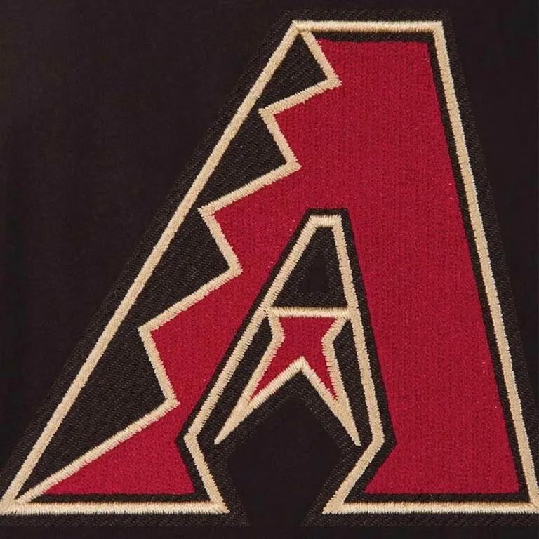 Arizona Diamondbacks Black Wool and Genuine Leather Sleeves Varsity Men's Jacket