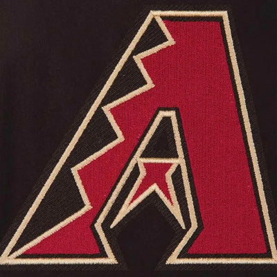 Arizona Diamondbacks Black Wool and Genuine Leather Sleeves Varsity Men's Jacket