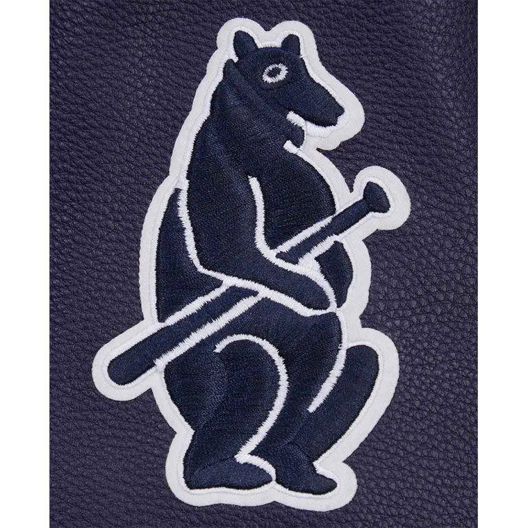 Chicago Cubs White Wool & Black Leather Sleeves Varsity Men's Jacket