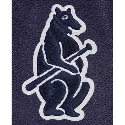 Chicago Cubs White Wool & Black Leather Sleeves Varsity Men's Jacket