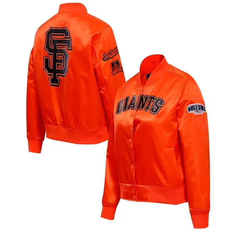 San Francisco Giants World Series Orange Satin Full-Snap Men's Jacket