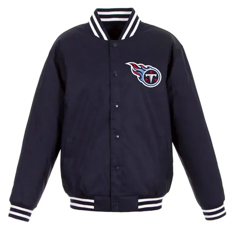 Tennessee Titans All Navy Blue Wool Men's Varsity Letterman Jacket