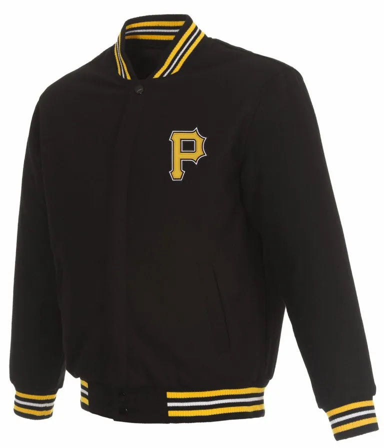 Pittsburgh Pirates Letterman Varsity Black Wool Men's Jacket