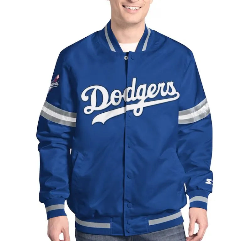 Los Angeles Dodgers Scout Full-Snap Varsity Royal Blue Satin Men's Jacket
