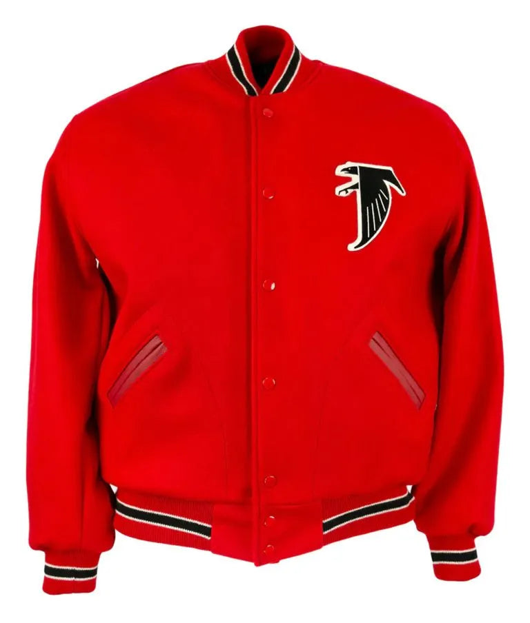 Atlanta Falcons Varsity Red All Wool Men's Letterman Jacket