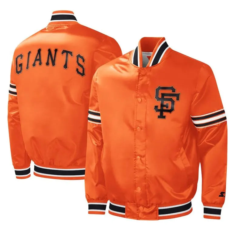 San Francisco Giants Slider Full-Snap Orange Satin Men's Jacket