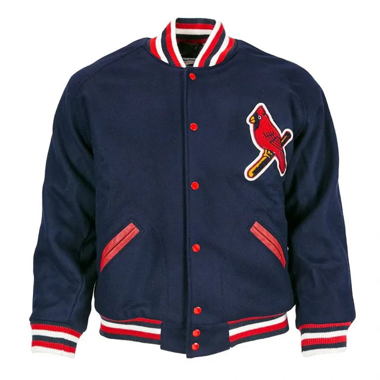 1950 St. Louis Cardinals Navy Blue Wool Full-Button Varsity Men's Jacket