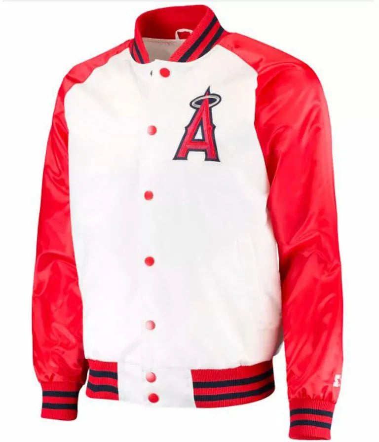 Los Angeles Angels Letterman Red and white Satin Men’s Jacket
