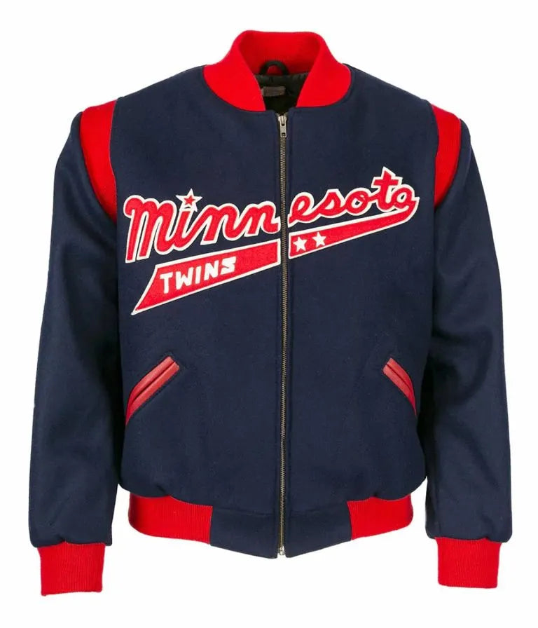 1965 Minnesota Twins Blue Wool Varsity Men's Letterman Jacket