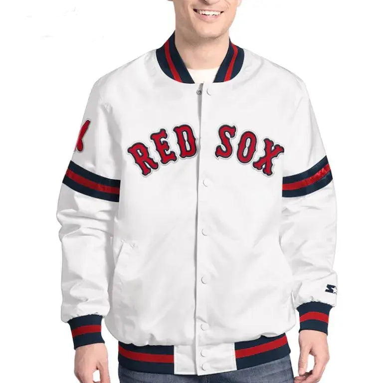 Boston Red Sox Scout Varsity Satin Full-Snap Men's Bomber Jacket
