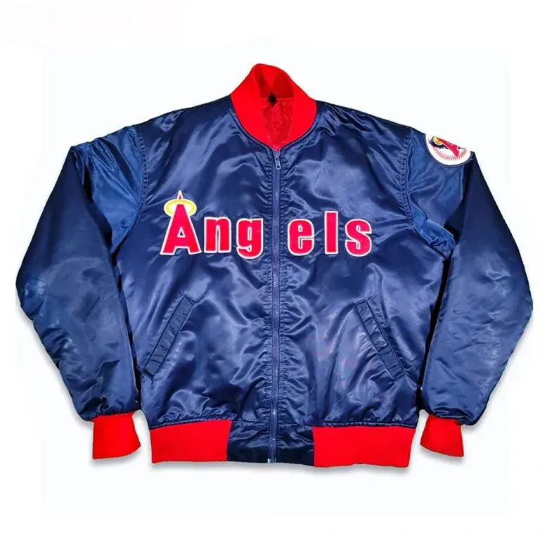 80s Anaheim Angels Baseball Bomber Satin Men's Jacket