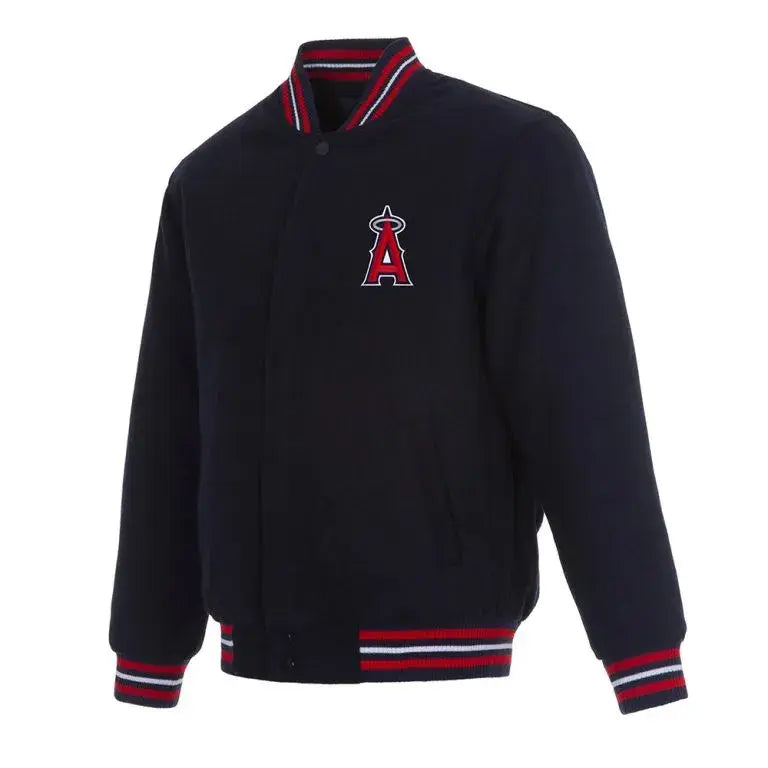 Los Angeles Angels Navy Blue Wool Bomber Men's Jacket