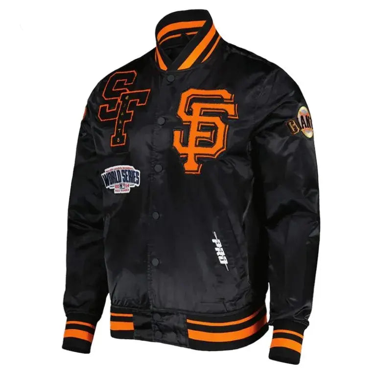 San Francisco Giants Mash Up Black Satin Full-Snap Men's Jacket
