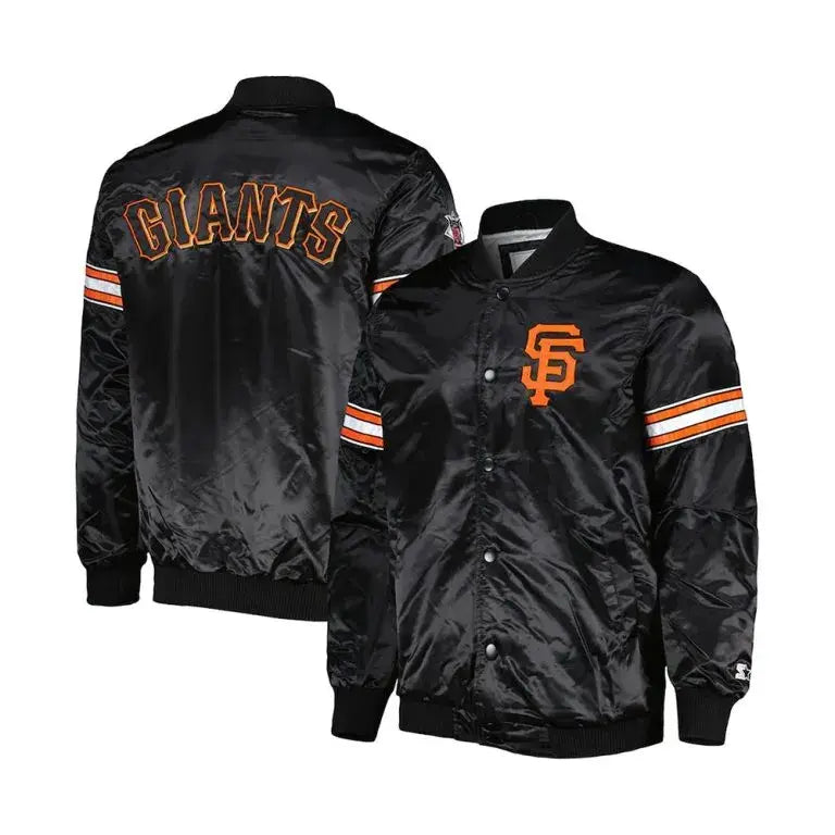 San Francisco Giants Pick & Roll Black Satin Full-Snap Men's Jacket