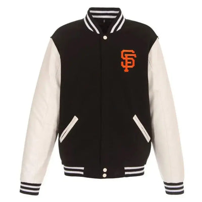 San Francisco Giants Black Wool & White Leather Sleeves Varsity Men's Jacket