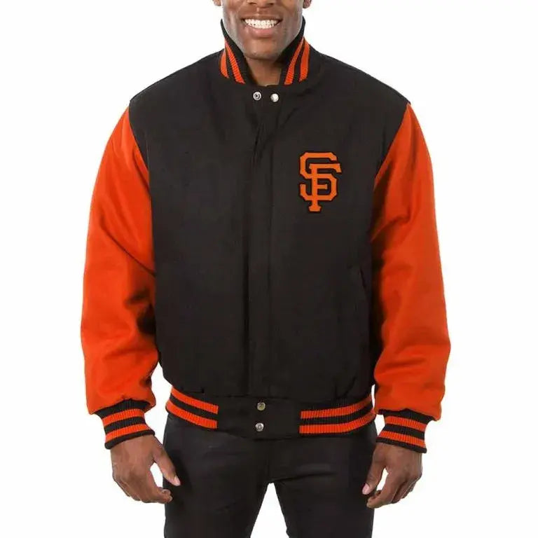 San Francisco Giants Varsity Orange/Black Wool Men's Jacket
