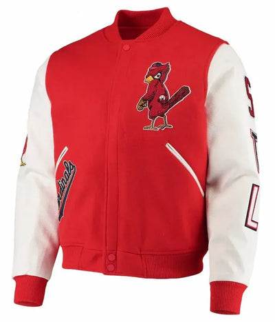 Louis Cardinals Red Wool & White Leather Sleeves Varsity Men's Jacket