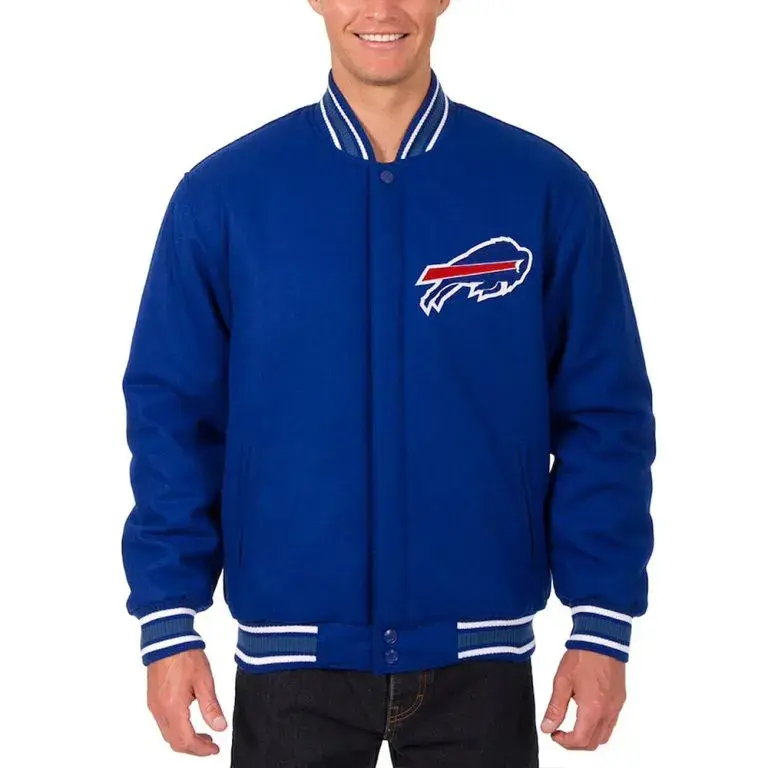 Buffalo Bills Royal Blue All Wool Varsity Men's Letterman Jacket
