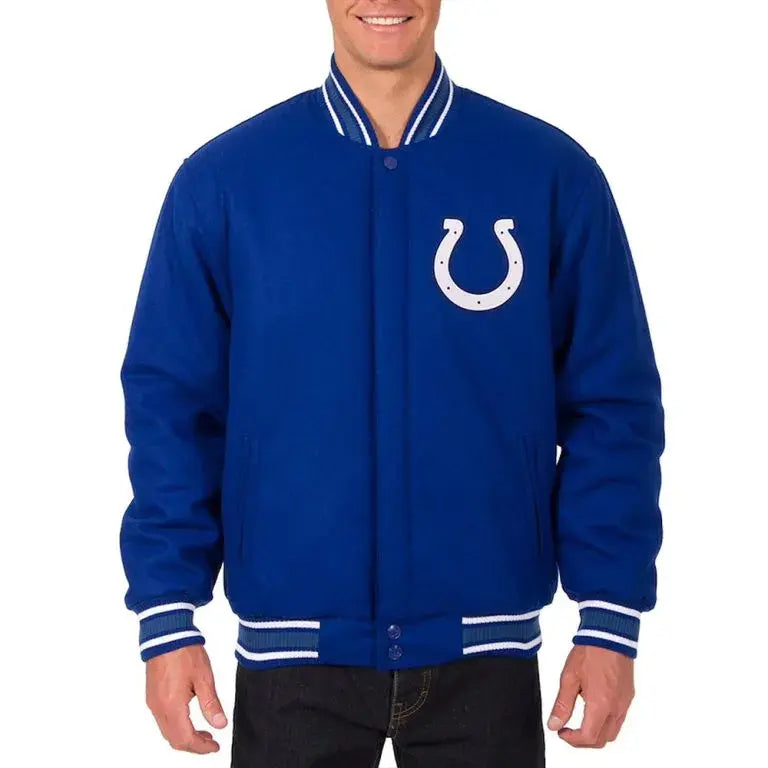Indianapolis Colts Royal Blue All Wool Men's Varsity Letterman Jacket
