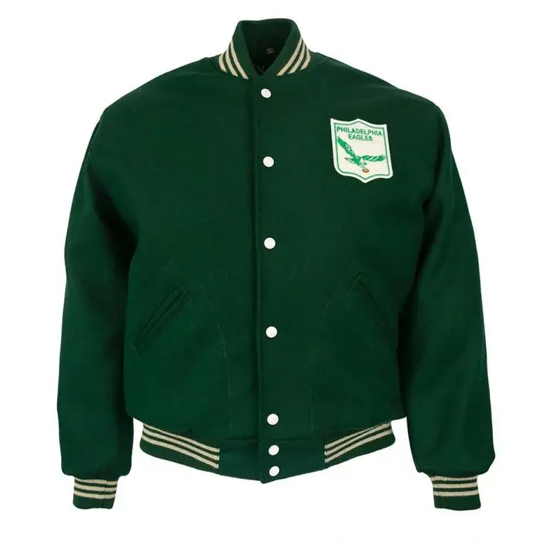 1960 Philadelphia Eagles All Green Wool Men's Varsity Letterman Jacket