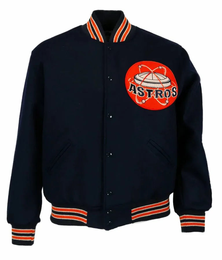 1965 Houston Astros Black Wool Full-Snap Varsity Men's Jacket