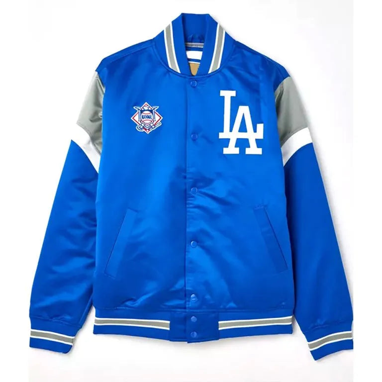 Los Angeles Dodgers Heavyweight Varsity Full-Snap Royal Blue Satin Men's Jacket