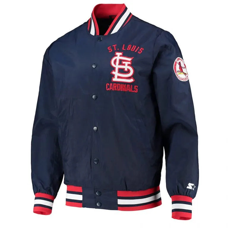St. Louis Cardinals The Jet III Full-Snap Blue Satin Men's Jacket