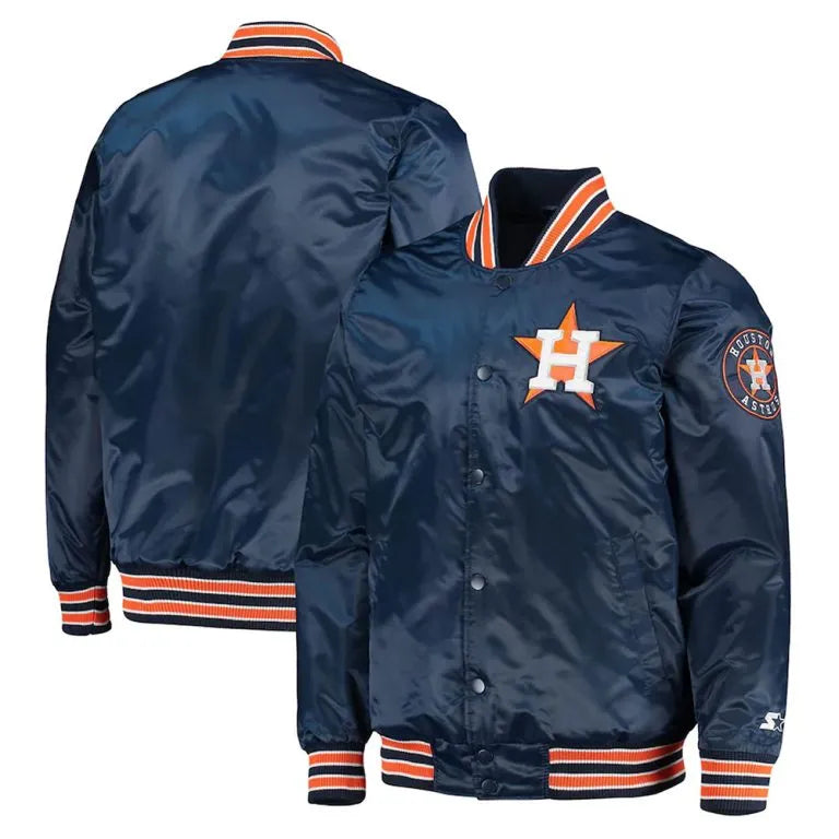 Houston Astros The Diamond Navy Blue Satin Men's Jacket