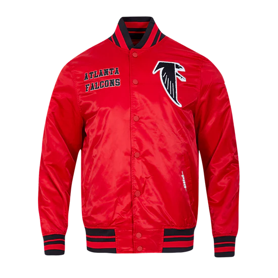 Atlanta Falcons Retro Classic Full-Snap Varsity Red Satin Men's Bomber Jacket