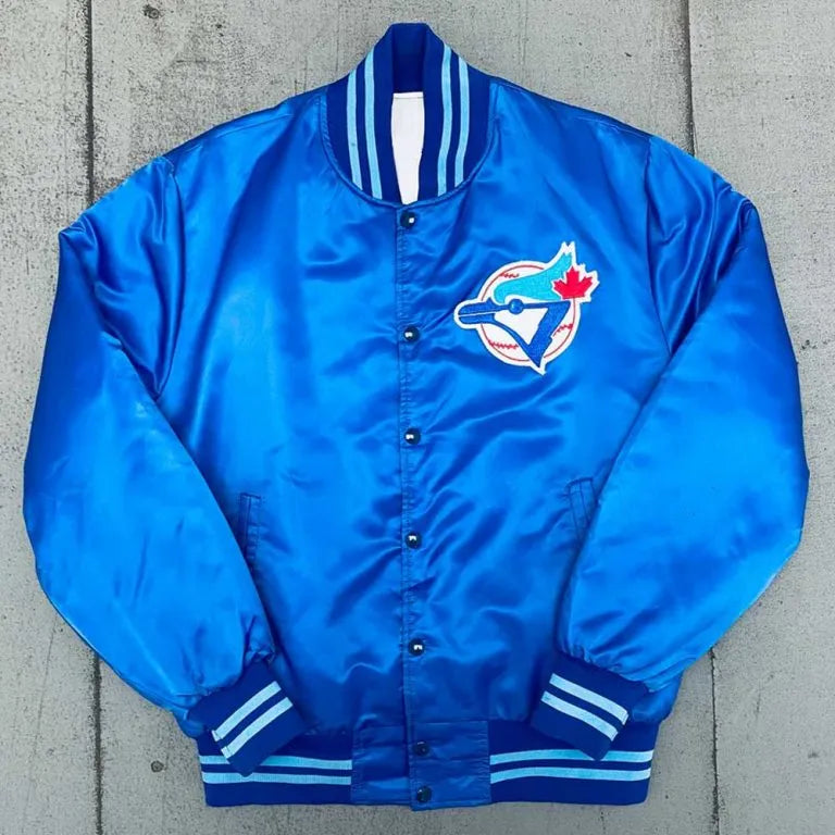 1980’s Toronto Blue Jays Spellout Bomber Full-Snap Men's Jacket