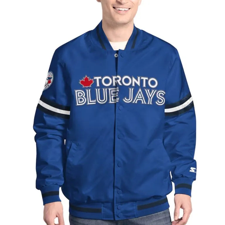 Toronto Blue Jays Scout Full-Snap Varsity Royal Blue Satin Men's Jacket