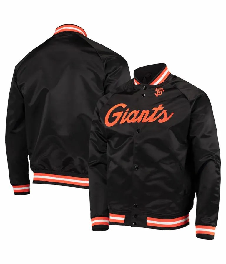 San Francisco Giants Full-Snap Lightweight Black Bomber Men's Jacket