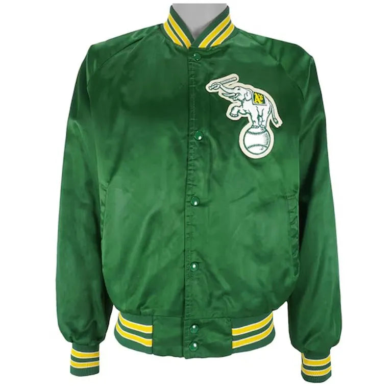1990’s Oakland Athletics Full-Snap Green Satin Men's Jacket