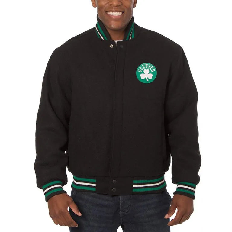 Boston Celtics Black All Wool Men's Varsity Letterman Jacket