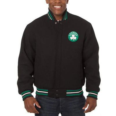 Boston Celtics Black All Wool Men's Varsity Letterman Jacket