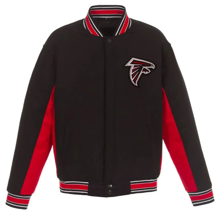 Atlanta Falcons Varsity All Wool Black & Red Men's Letterman Jacket