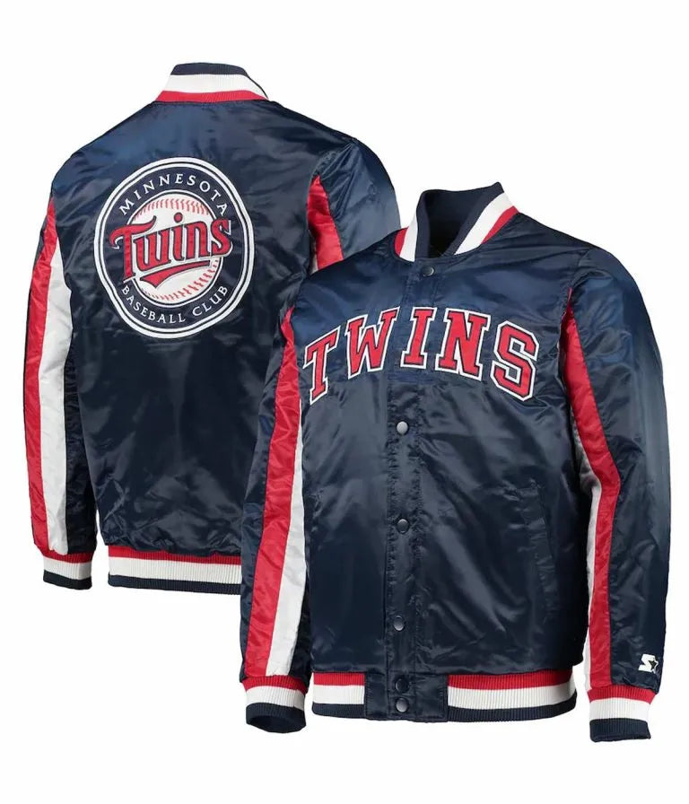 Minnesota Twins The Ace Navy Blue Satin Full-Snap Men's Jacket