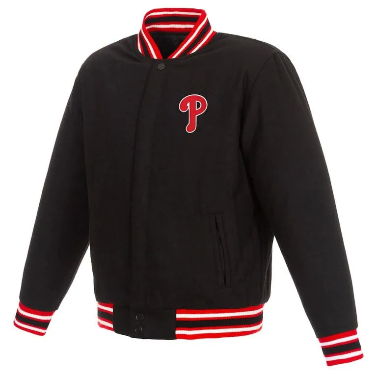 Philadelphia Phillies Black Wool Varsity Men's Jacket