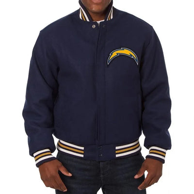 Los Angeles Chargers Embroidered Navy Blue All Wool Men's Varsity Letterman Jacket