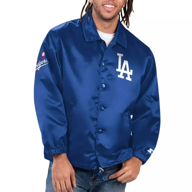 Los Angeles Dodgers Ice Cube Full-Snap Satin Blue Men's Jacket