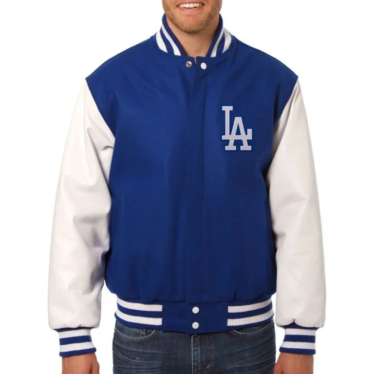 Los Angeles Dodgers Royal Blue Wool & White Leather Sleeves Varsity Men's Jacket
