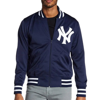 1988 New York Yankees Navy Blue Satin Full-Zip Men's Jacket