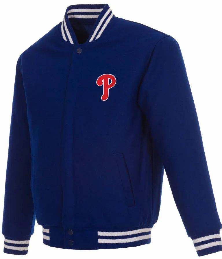 Philadelphia Phillies Bomber Royal Blue Wool Men's Jacket