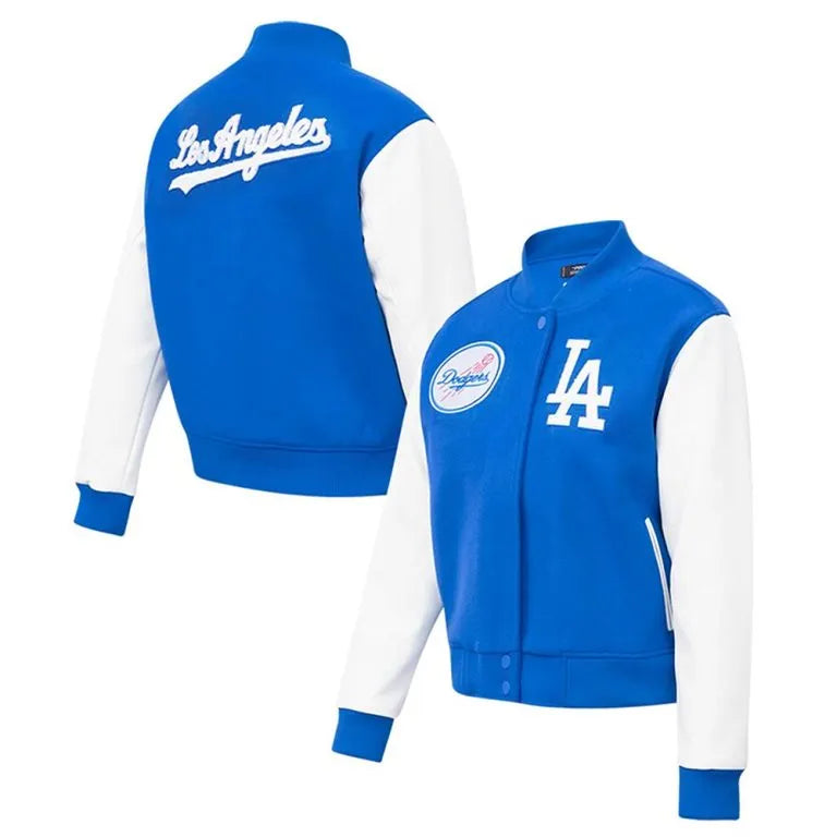 Los Angeles Dodgers Royal Blue Wool & White Leather Sleeves Varsity Men's Jacket