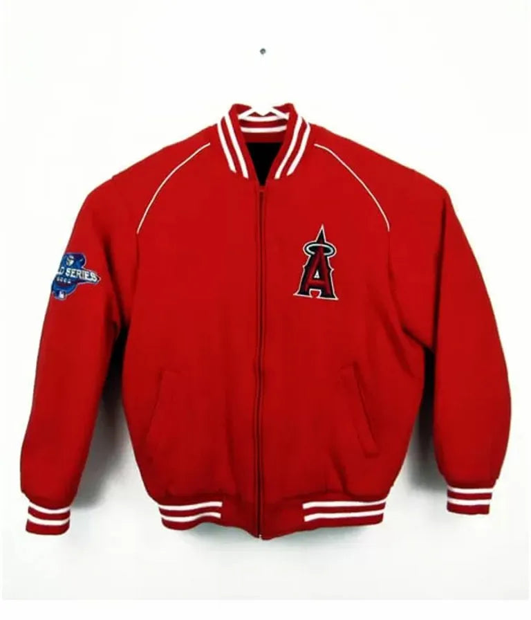 Los Angeles Angels World Series 02 Champion Varsity Red Wool Men's Jacket