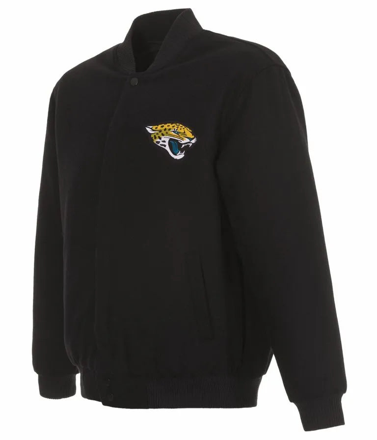 Jacksonville Jaguars All Black Wool Men's Varsity Letterman Jacket