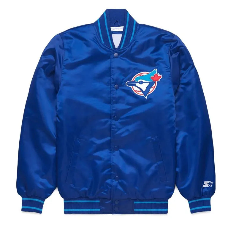 Toronto Blue Jays Classic Full-Snap Varsity Royal Blue Satin Men's Jacket
