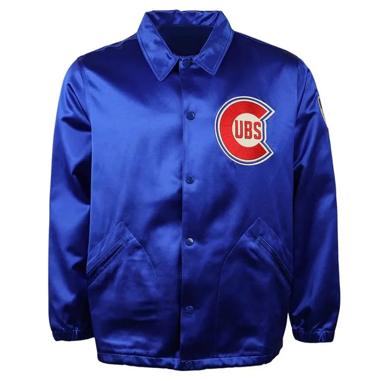 Chicago Cubs 1946 Full-Snap Blue Satin Windbreaker Men's Jacket