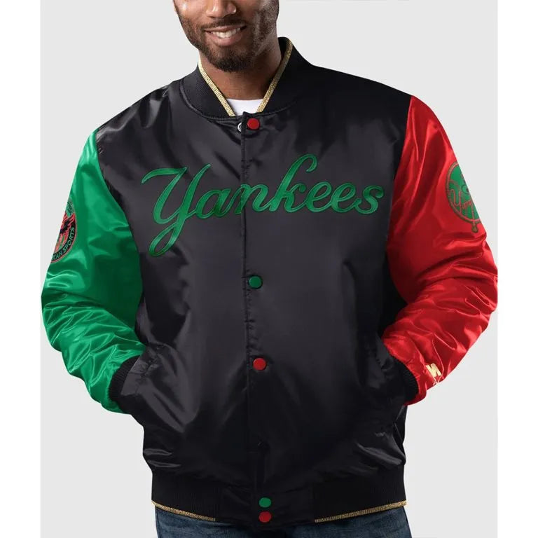 New York Yankees Ty Mopkins History Month Full-Snap Black Satin Men's Jacket